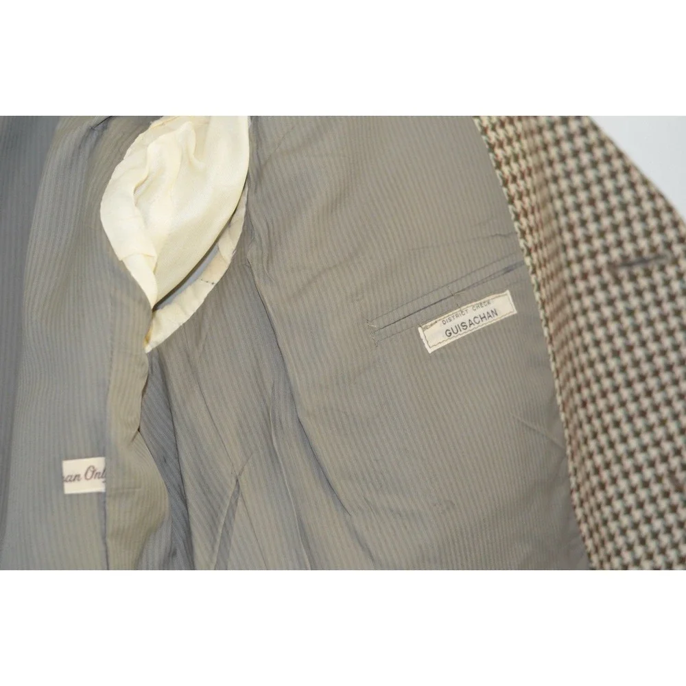 VTG Harris Tweed Dunn & Co Blazer Mens 40 Houndstooth Country Sports Jacket 70s